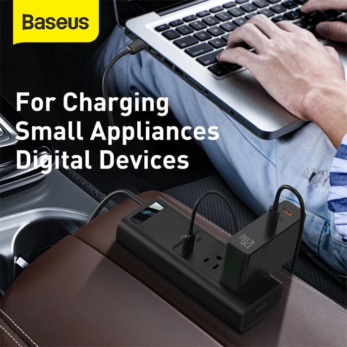 Baseus Car Charger Inverter DC to AC Type-C USB Fast Charging 150W EU