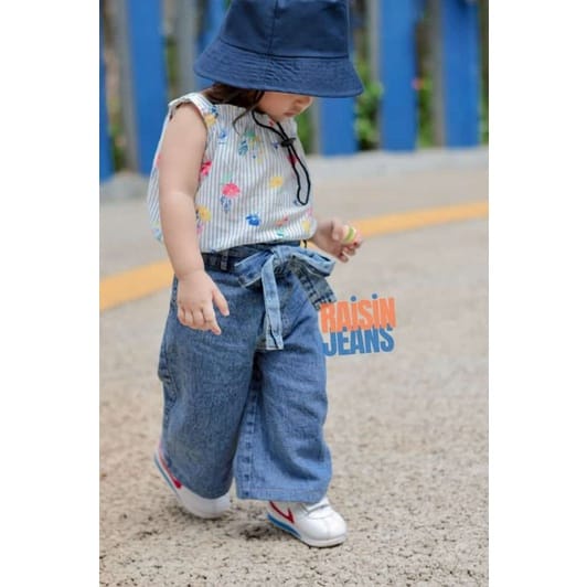 Kulot Jeans Anak Perempuan Tanggung - Kulot jeans anak Cewek - Celana Anak Anak Perempuan Bawahan Warna Hitam Senow Biru Senow Umur 2-10 Tahun