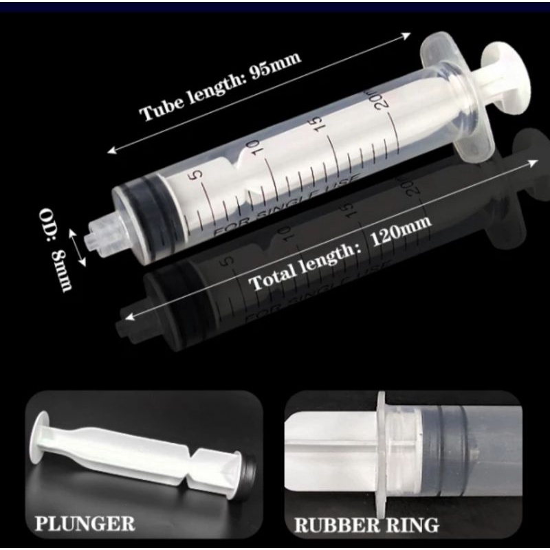 syringe suntikan spuit 20 ml jarum panjang Refill parfum tinta printer