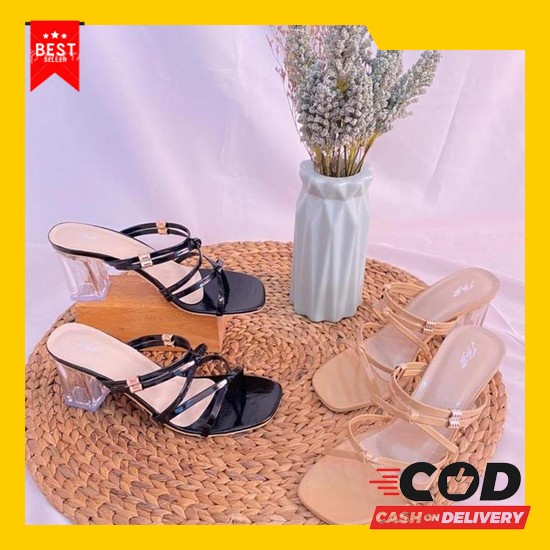 High Heels Wanita Zara Branded Import Termurah (Original) 12.12 Sale Heels Sandal Wanita Tali Belaka