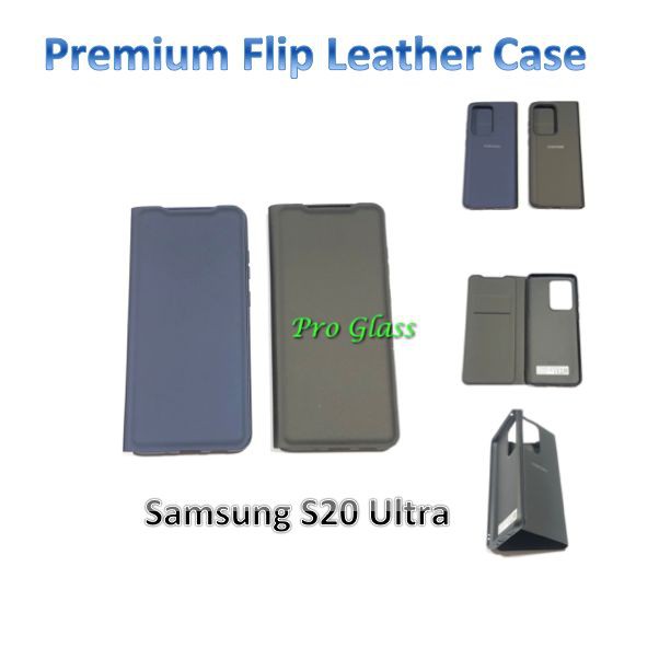 Samsung S20 / S20 PLUS S20+ / S20 ULTRA Premium Leather Flip Case Cover Standing View