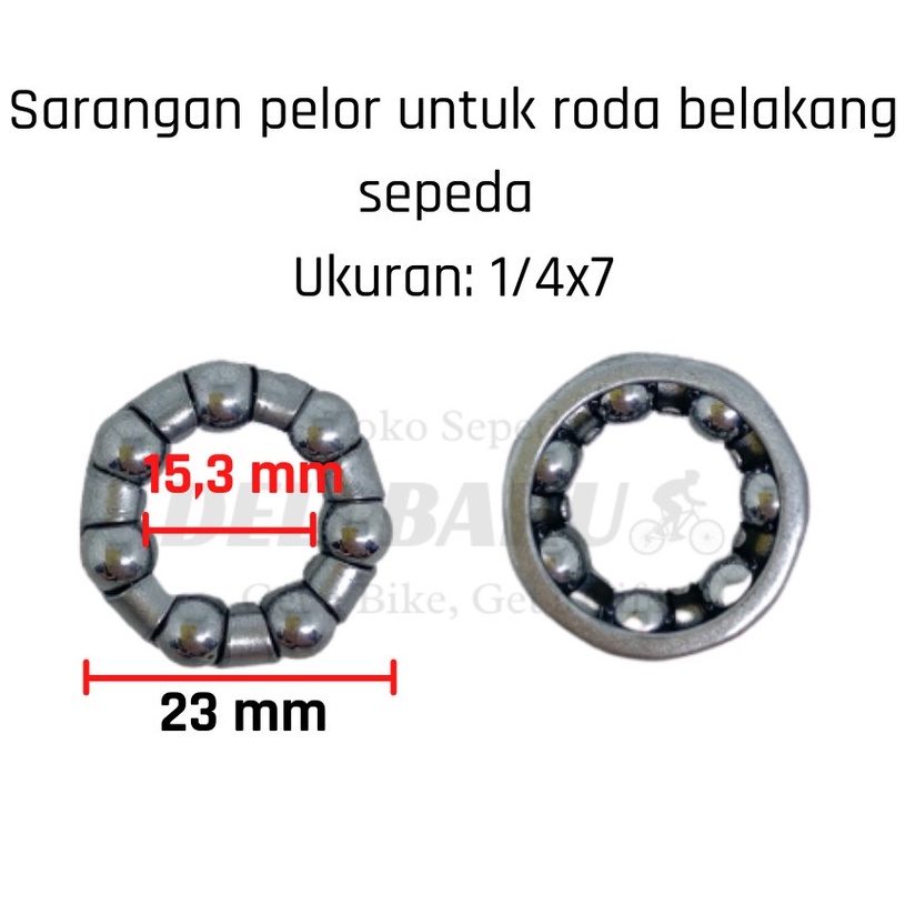 Sarangan pelor lahar roda belakang sepeda 1/4x7