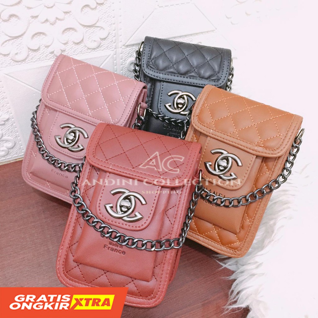 Tas Selempang Chanel Brilian Bordir Rapet Sling Bag Import Batam 0974