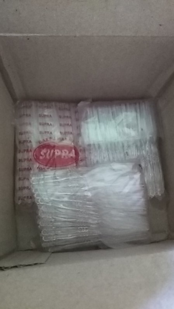 Garpu Mini Buah Kecil Per Pack Isi 100pcs Garpu Plastik Kue Puding Cake Murah