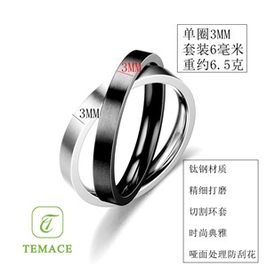 Cincin Titanium Wanita Lapis Emas Anti Karat CT20-18