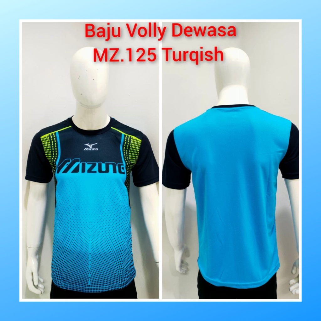 Kaos bola voli pria jersey volley ball baju atasan wanita dewasa t-shirt outfit seragam jarsey kostum oblong olahraga pakaian apparel sport jersy volly casual jersi suit MZ125 turqis