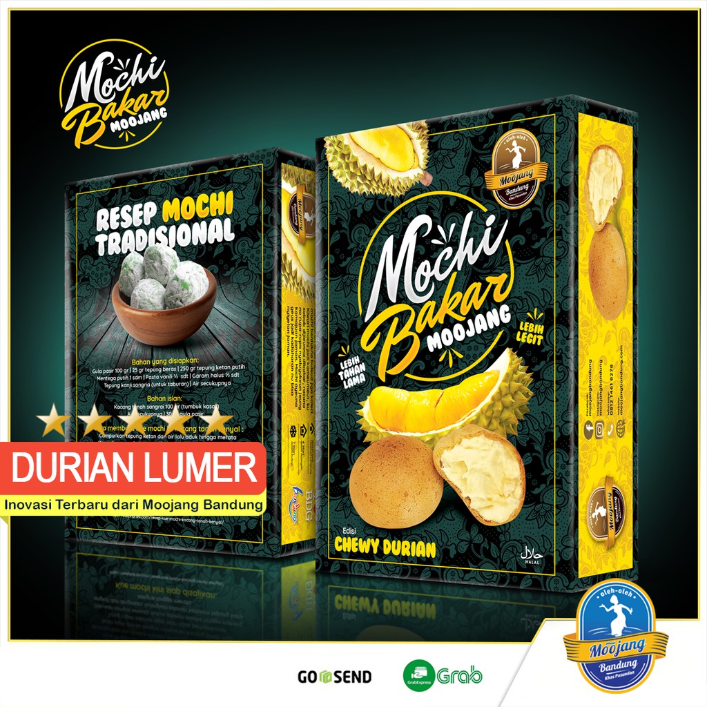 Mochi Bakar Durian Chewy Soes Durian Moojang Bandung Kualitas Premium Durian Asli best seller