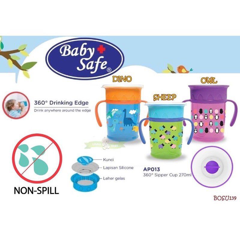 BABY SAFE - SIPPER CUP WITH HANDLE 360 ISI 270ML ( AP013 )