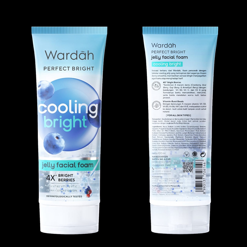 WARDAH PERFECT BRIGHT COOLING BRIGHT JELLY FACIAL FOAM 100ML