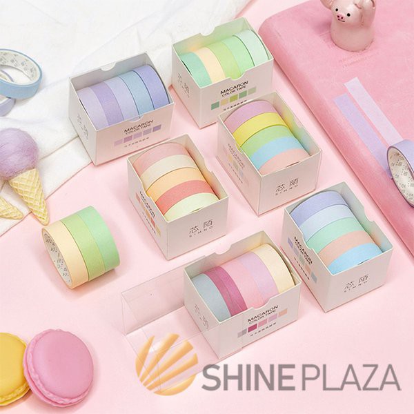 

Terlaris Masking Tape Pastel Macaron Set 5 pcs - Washi Tape - Masking Tape Set Spesial