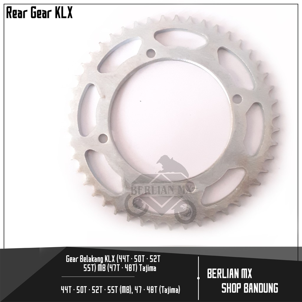 Gear Belakang KLX 150 (44T-50T-52T-55T MB), (47T-48T Tajima)