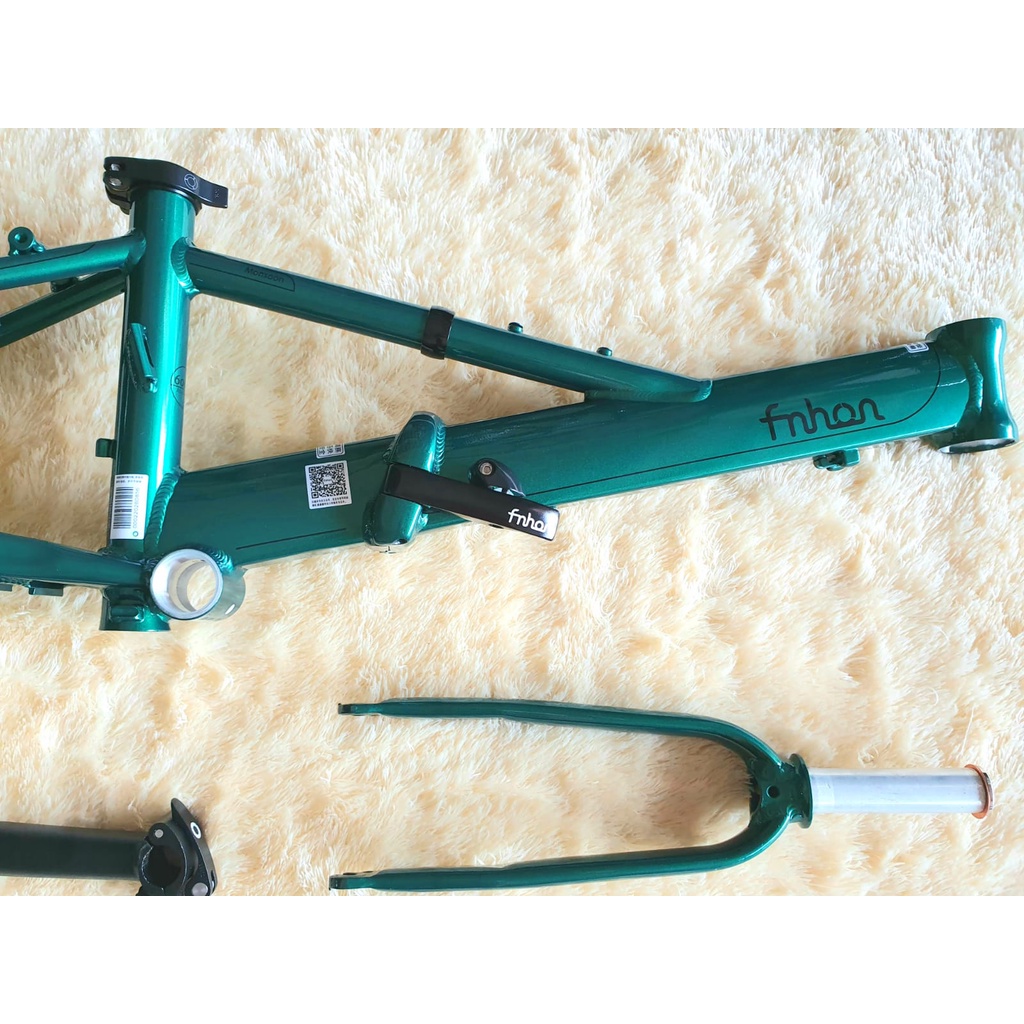 Frameset + handlepost  Fnhon Monsoon Hijau Emerald Discbrake 20 22 inch