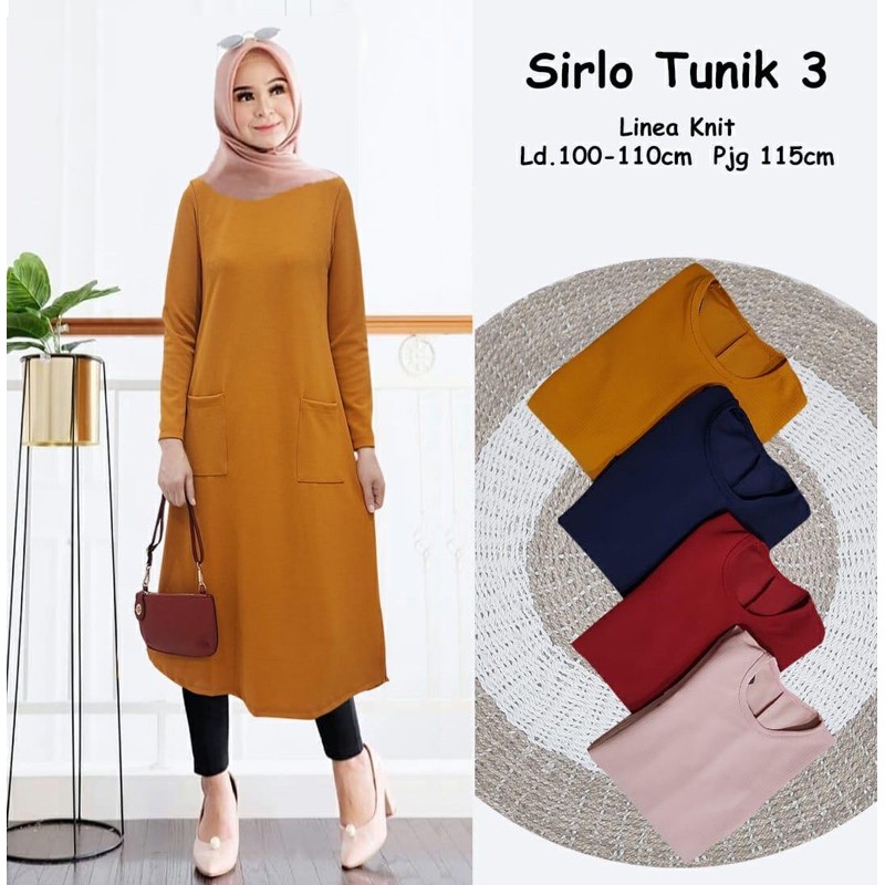 Tunik Polos Sirlo Matt Linea Knit | Tunik Polos Ld 100-110