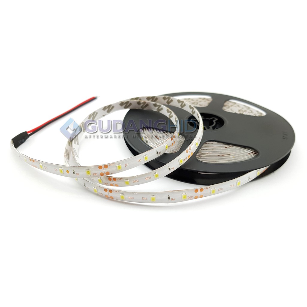 Lampu LED Strip 3528 / 2835 12V 5 Meter Silicone Anti Air IP45 Outdoor