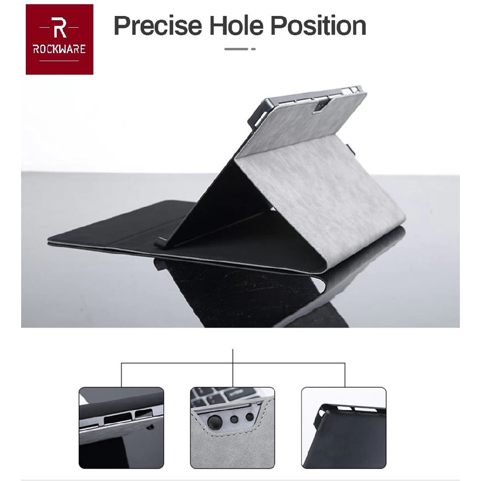 ROCKWARE Surface Pro X Flip Cover Case with Powerbank Bag