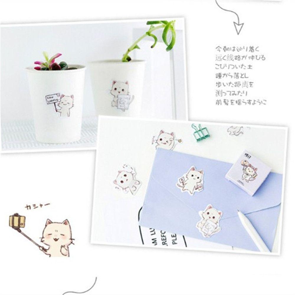 Stiker Alat Tulis Nanas Diary Sticker DIY Jurnal Stationery Flakes Cute Cat