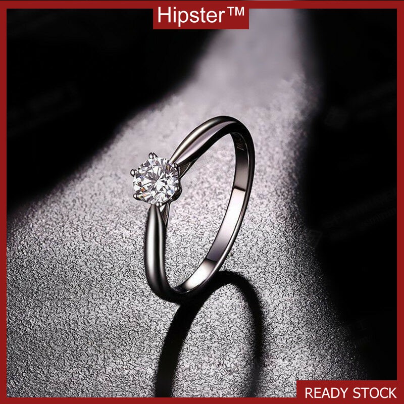 New Hot Sale Simple All-Match Affordable Luxury Fashion Diamond White Gold Color Ring