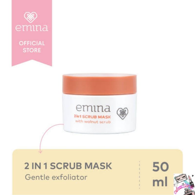 ☃️Cutezz_Ching1☃️Emina 2in1 Scrub Mask 50ml - Masker Wajah