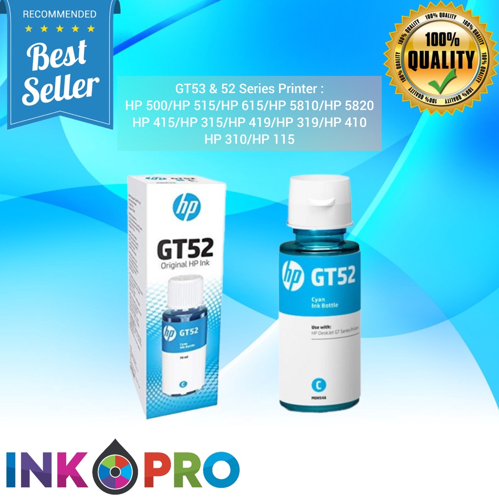 Tinta HP GT53 GT52 PREMIUM Untuk Printer GT5810 GT5820 New Model