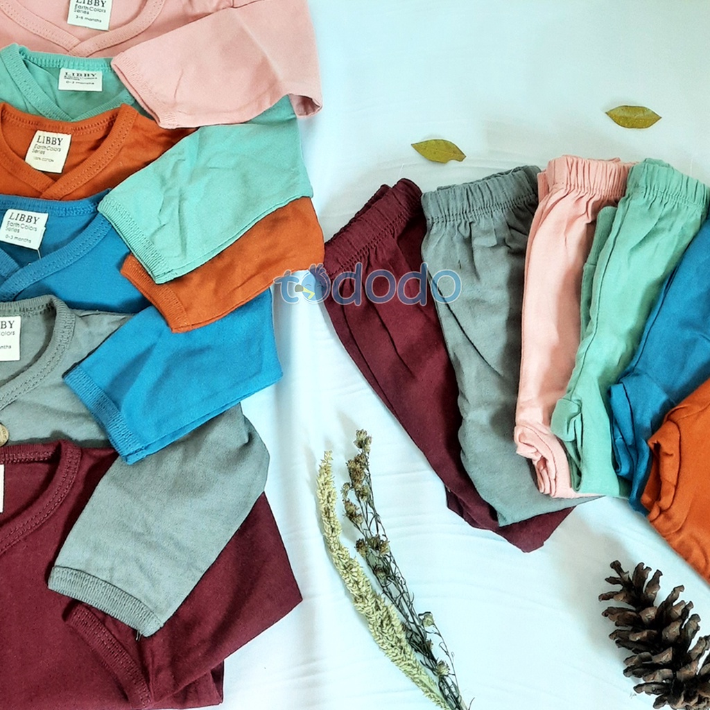 Baju Bayi Setelan Perempuan Laki Laki 0 3 6 9 12 Bulan Setelan Set Atasan Panjang Celana Panjang Libby Earth Comfy Series