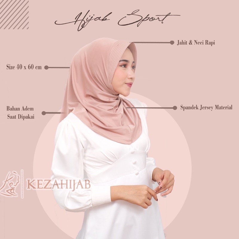 KHIMAR INSTAN JERSEY SPORT /HIJAB VOLI/BOLA/BASKET ADEM ANTI GERAH