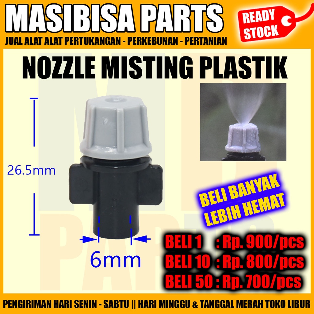 NOZEL KABUT / NOZZLE MISTING / IRIGASI / GREENHOUSE / HYDROPONIK