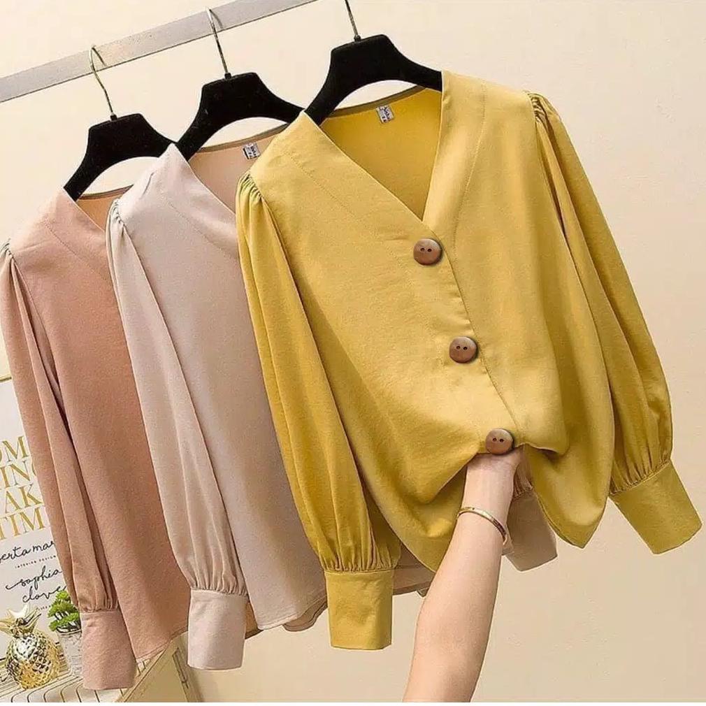 [KODE BARANG 5462C] OWLY - BAJU ATASAN BLOUSE WANITA KOREA IMPORT LENGAN PANJANG TERBARU