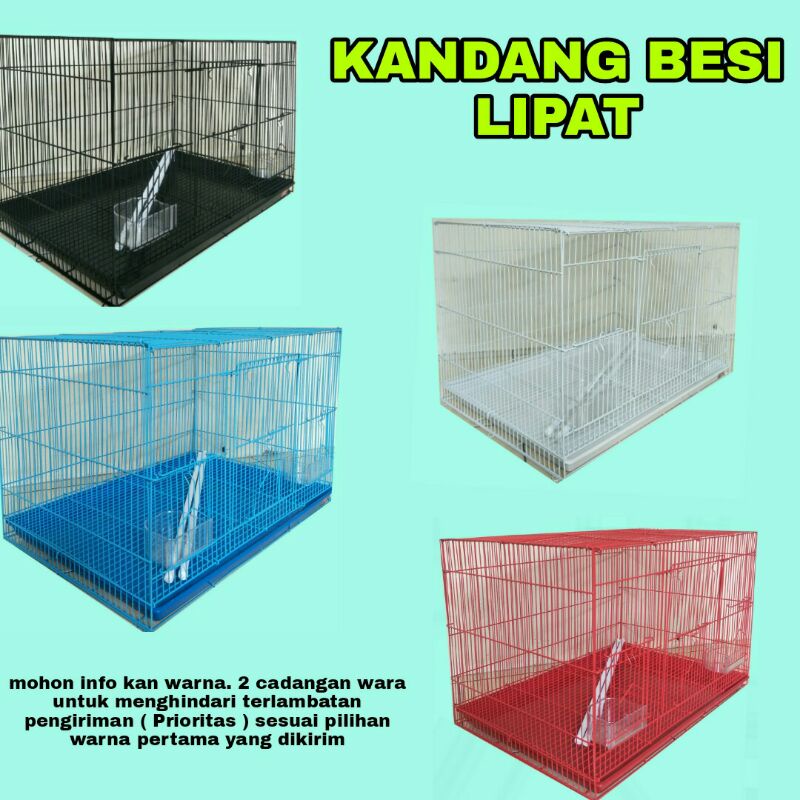 SANGKAR KANDANG BESI UMBARAN IMPORT TEBAL (60x43x43)/ KANDANG BESI LIPAT KOTAK TERNAK BURUNG LOVEBIR