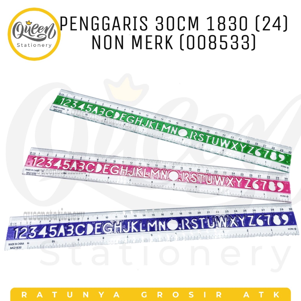 

PENGGARIS 30 CM 1830 (24) NON MERK (008533) / PENGGARIS PLASTIK / PENGGARIS MULTIFUNGSI