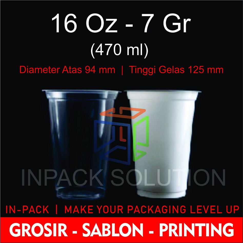Gelas Plastik Cup 16 Oz Tebal