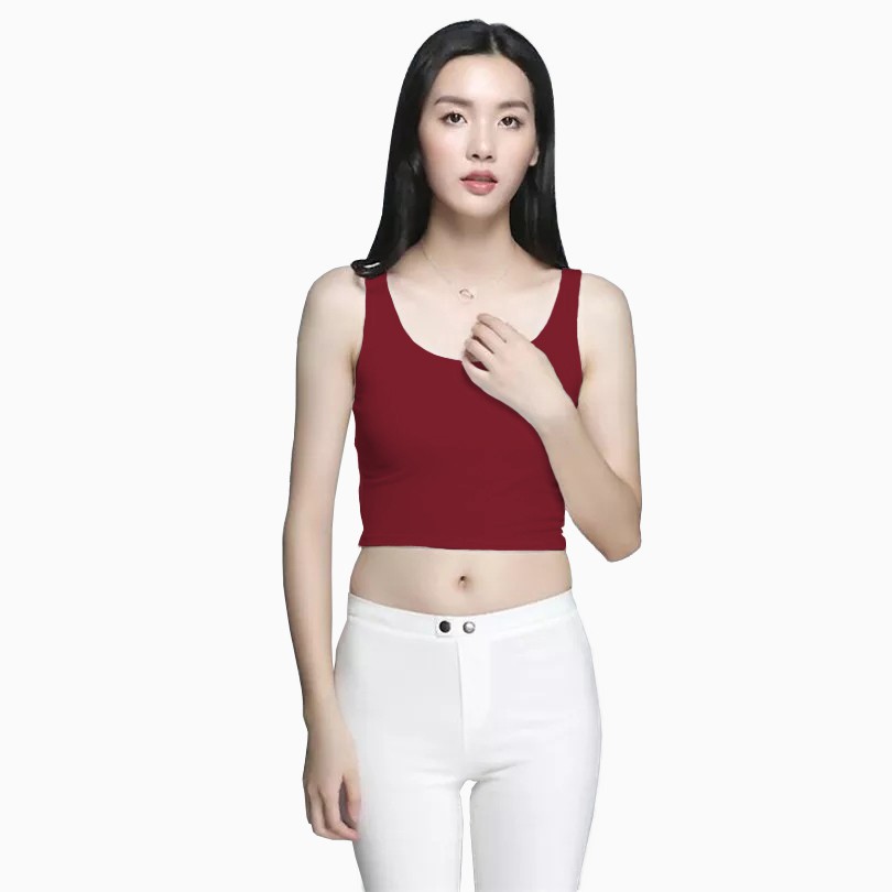 Tanktop Singlet Dalaman Cropped Wanita Gaya Korea - XSHOP Zanna