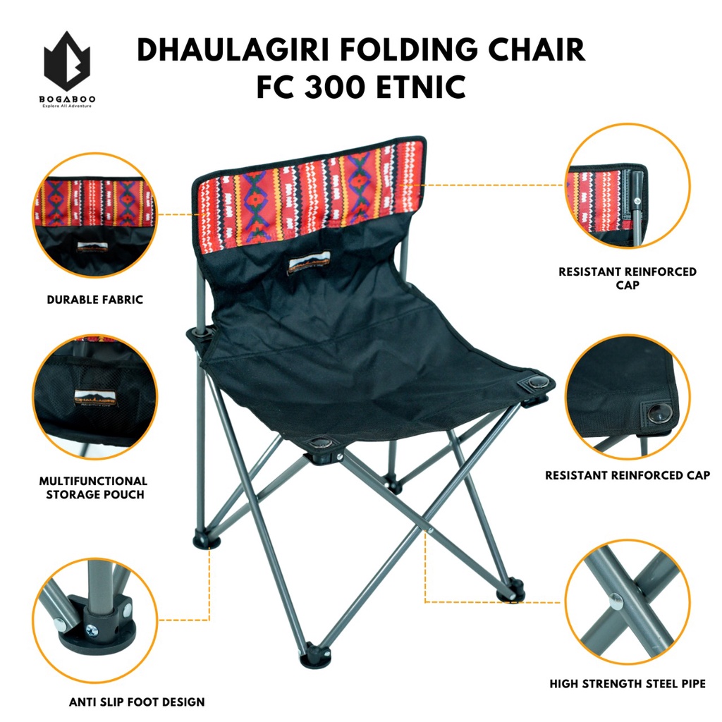 Kursi Lipat Fc 300 etnik - Fc Dhaulagiri 300 - folding chair - kursi gunung - bangku gunung - kursi lipat - kursi hiking