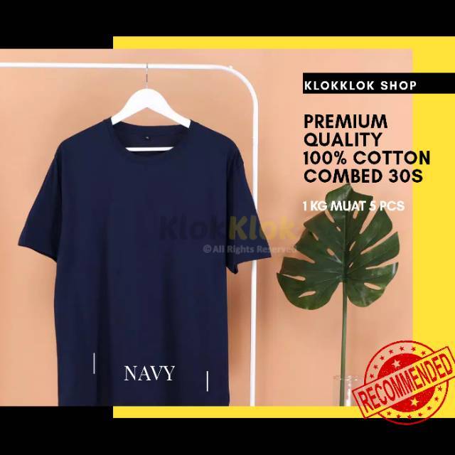 Kaos polos cotton combed 30s