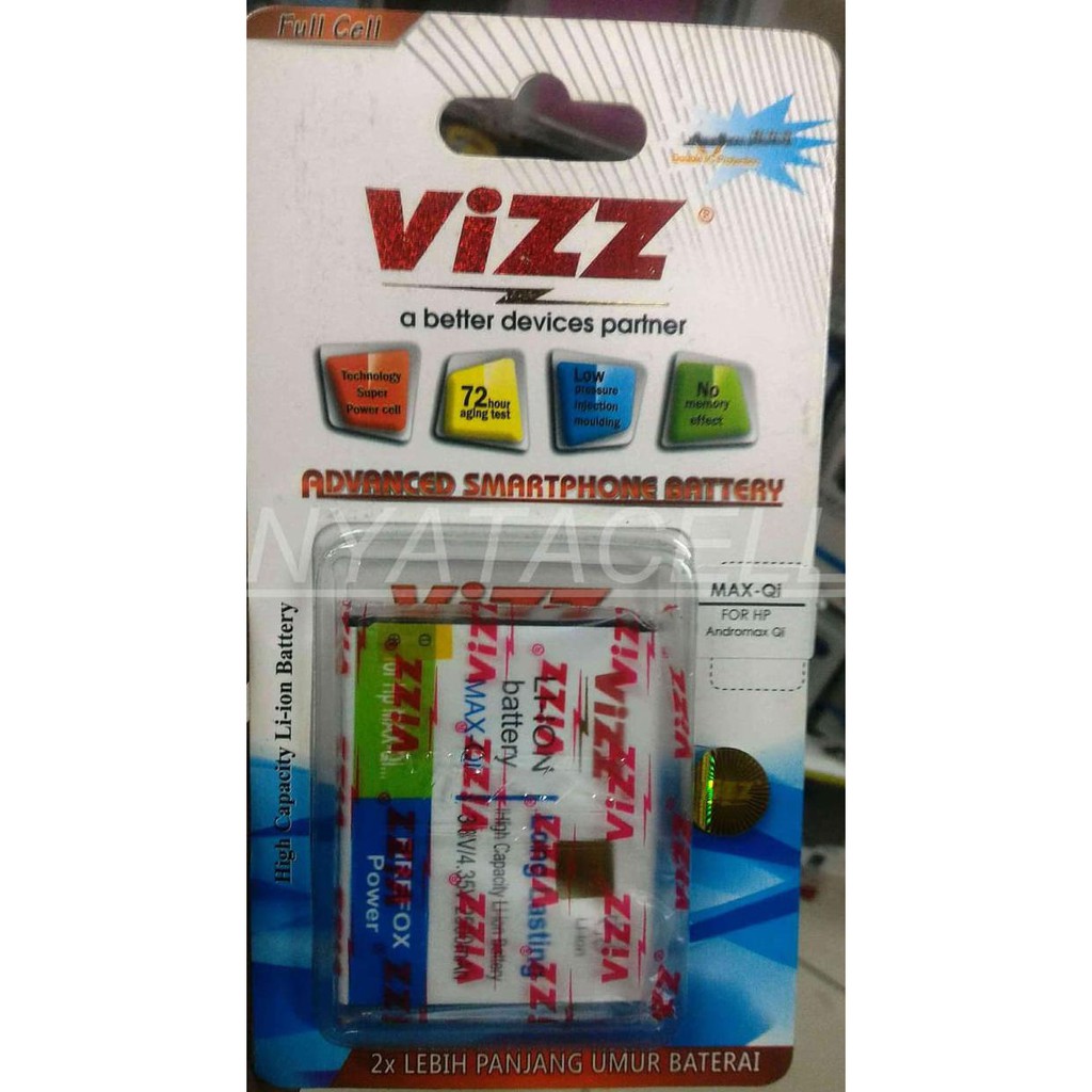 NEW BATERAI VIZZ SMARTFREN ANDROMAX QI / MAX / BATRE DOUBLE POWER ORIGINAL MILENIA