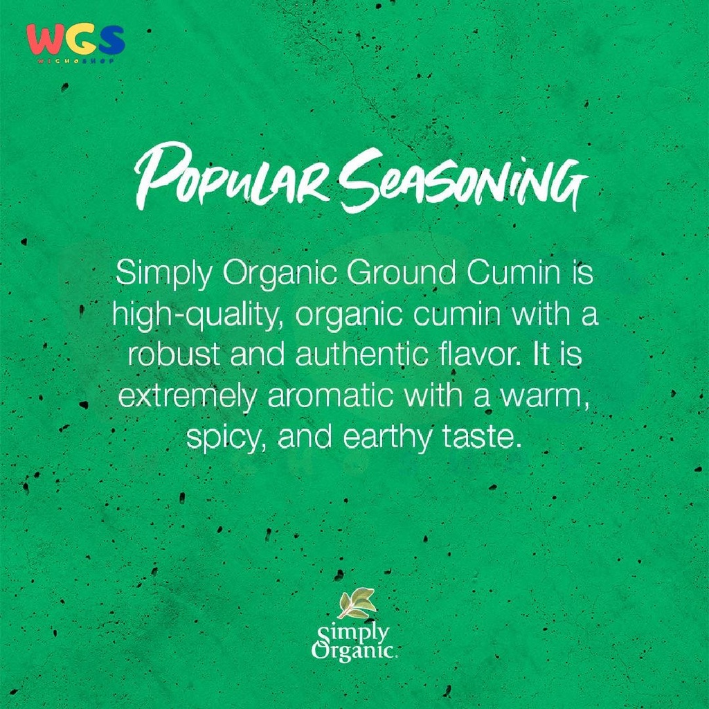 Simply Organic Ground Cumin Seed Spices 2.31oz 65g