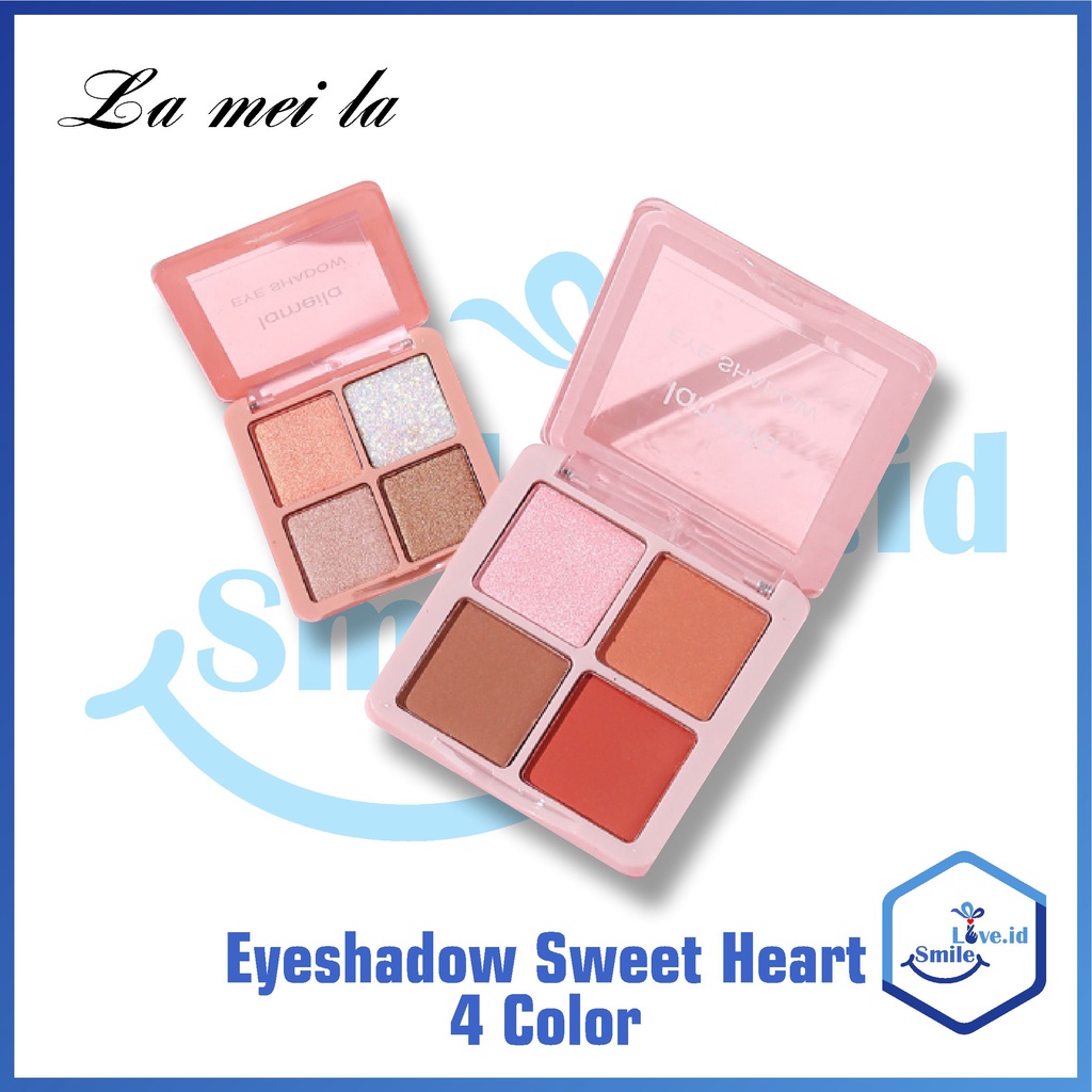 Lameila Eyeshadow Sweet Heart Travel 4 Color / Kombinasi Glitter dan Tahan Lama 4 Warna L02