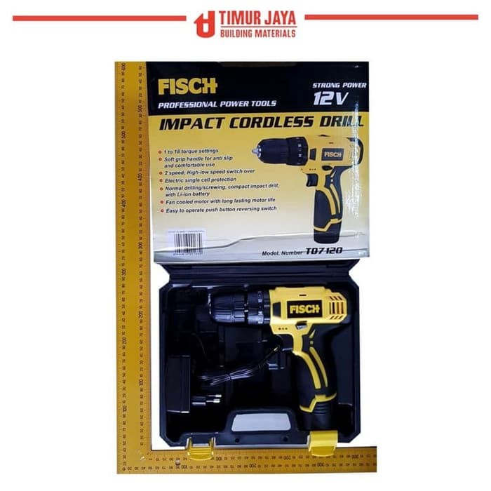 FISCH Bor Impact Tembok Beton 12V Bor Cordless Drill 12 V