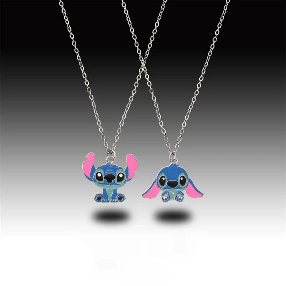 MXBEAUTY Lilo &amp; Stitch Liontin Kawaii Lucu Kalung Gantung Liontin Ornamen Perhiasan Anime Necklace