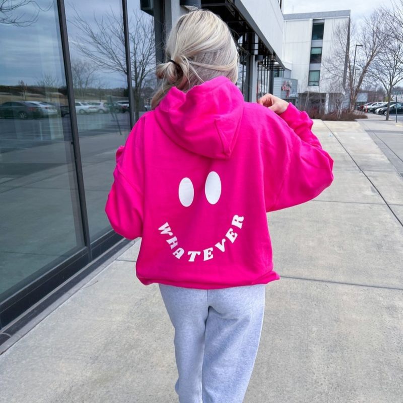 S - XXXXXL(6XL) Zip Hoodie WHATEVER Jaket Resleting Streetwear Fashion Urban Jaket Jumper Pink Fanta Bigsize jumbo Oversize Unisex