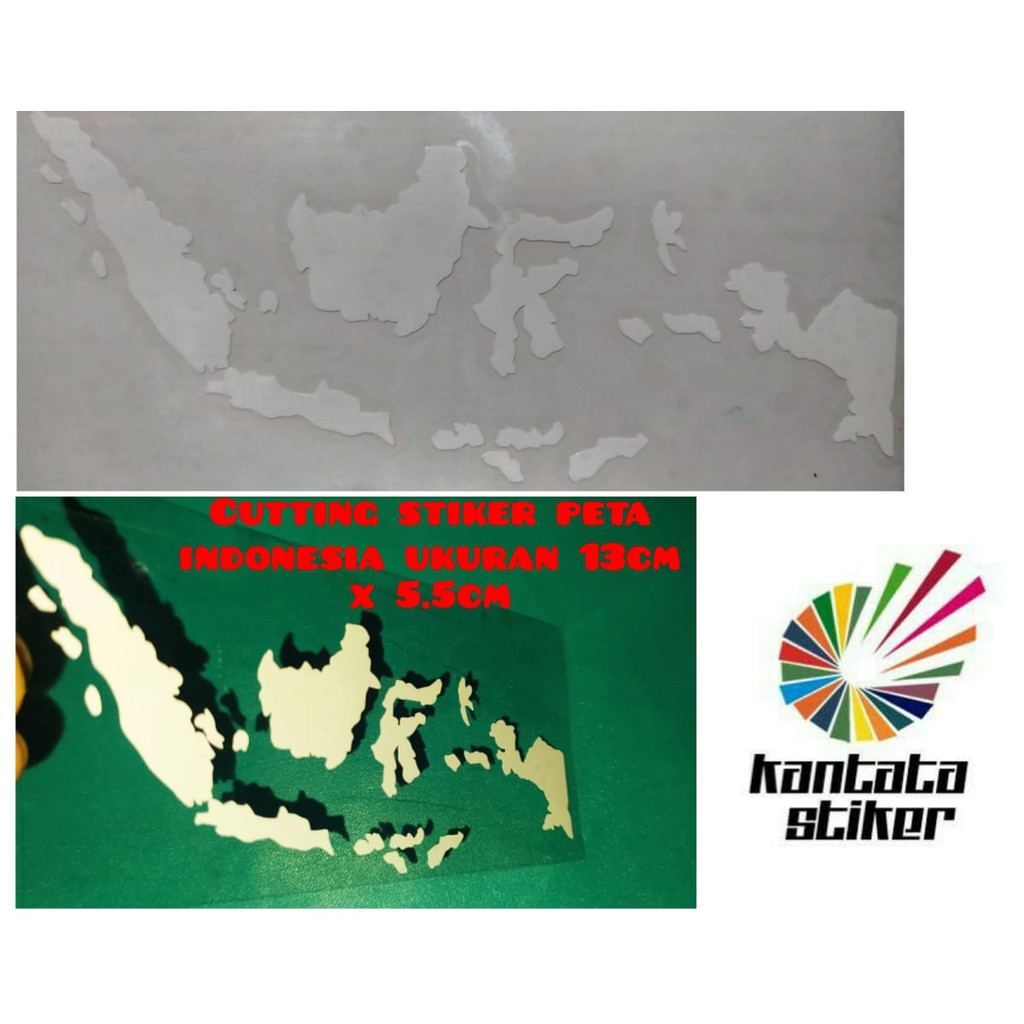 

cutting stiker peta indonesia ukuran 13cm x 5.5cm putih