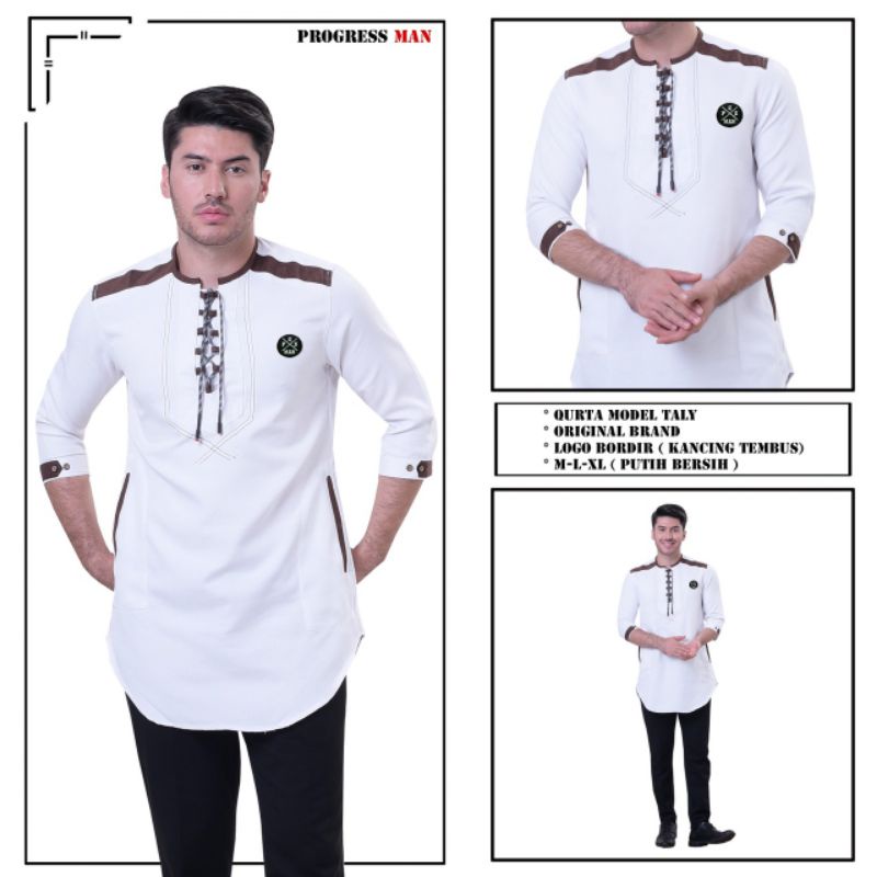 Baju koko pria couple ayah dan anak model cina Original PROGRESS MAN