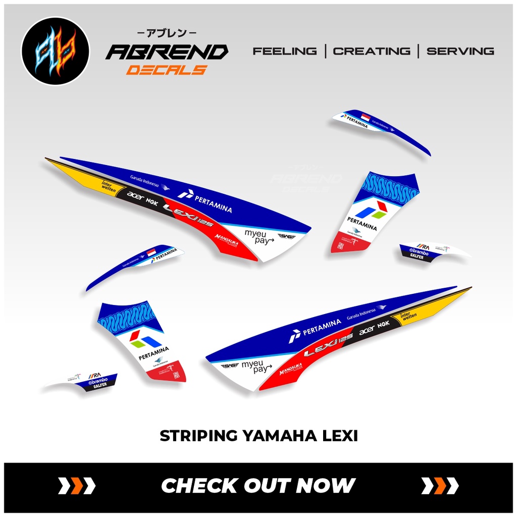 Striping Yamaha Lexi Mandalika Pertamina / Stiker Motor Variasi Lexi Desain Custom