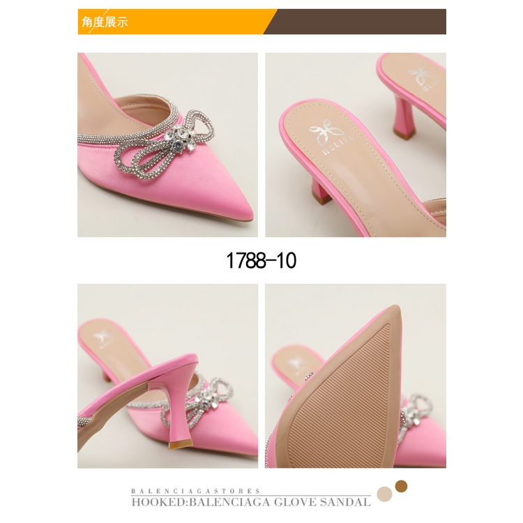 HELIVA KYLIE High Heels 6,5cm Ribbon Series Diamond Bahan Satin 1788-10 Original Brand Heels Pesta