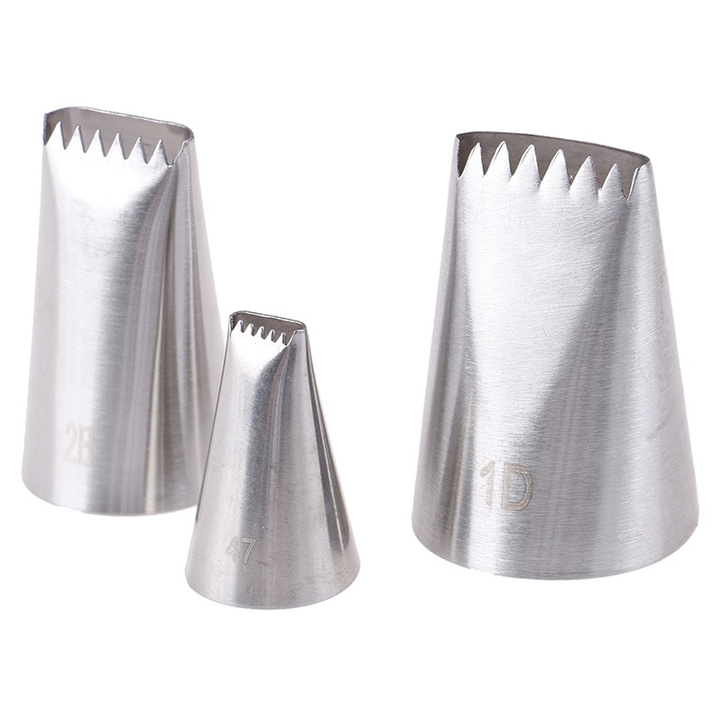 3 Pcs Nozzle Pipa Icing Bahan Stainless Steel