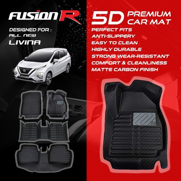 Fusion R Karpet Mobil 5D ALL NEW LIVINA Luxury Car Carpet Carbon
