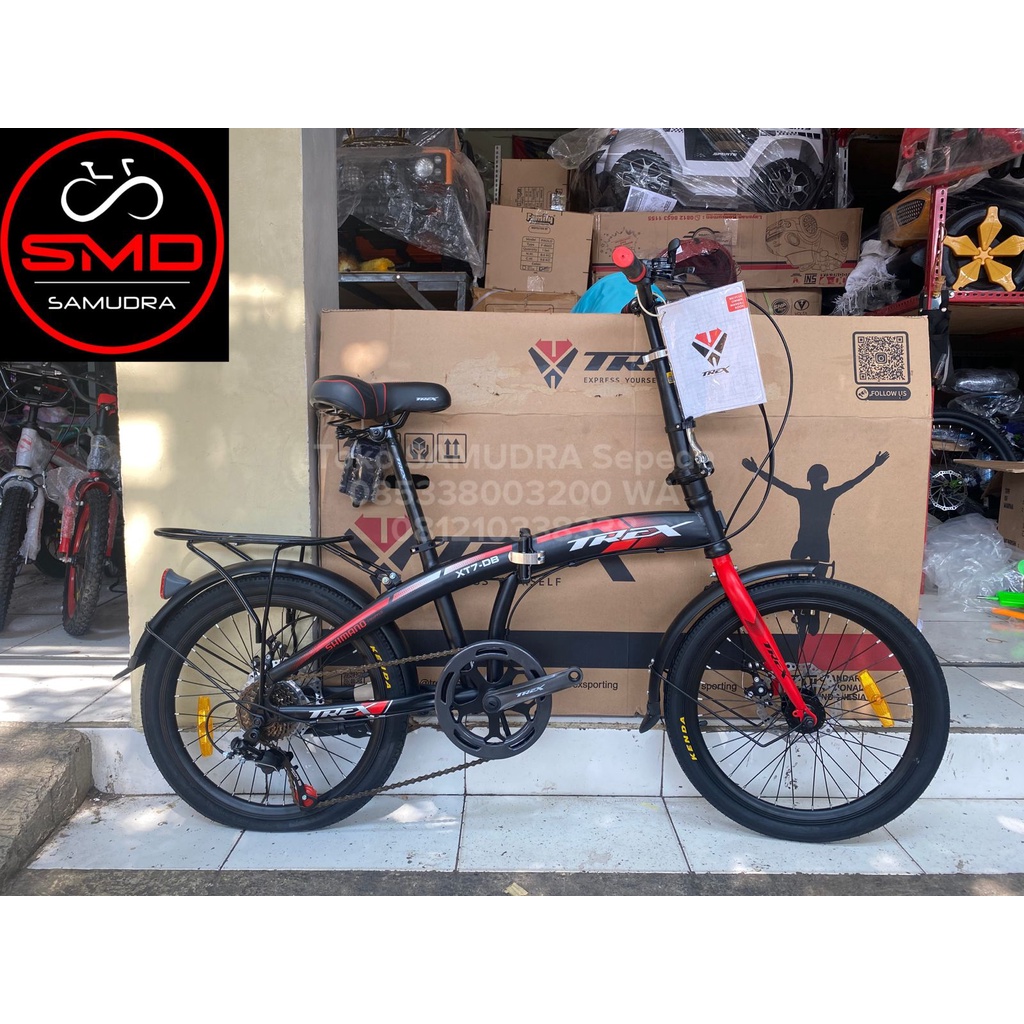 Sepeda Lipat Folding 20 TREX XT 7 DB Full SHIMANO 7sp Murah BDG