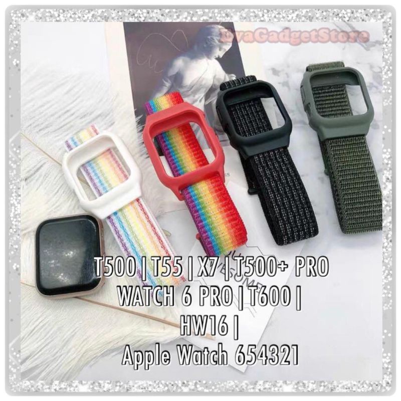Strap Casing Bumper Full Protection Nylon Smart Watch Iwo T500 T55 T500+ Plus Pro X7 F10 X7