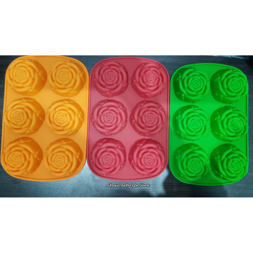 Cetakan Molding Mawar 6 /Cetakan Pudding /Cetakan Coklat /Cetakan Kue /Cetakan Nasi / Silicone Mould