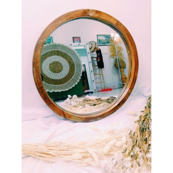 Cermin Bulat | Cermin Gantung Dinding Diameter 40cm