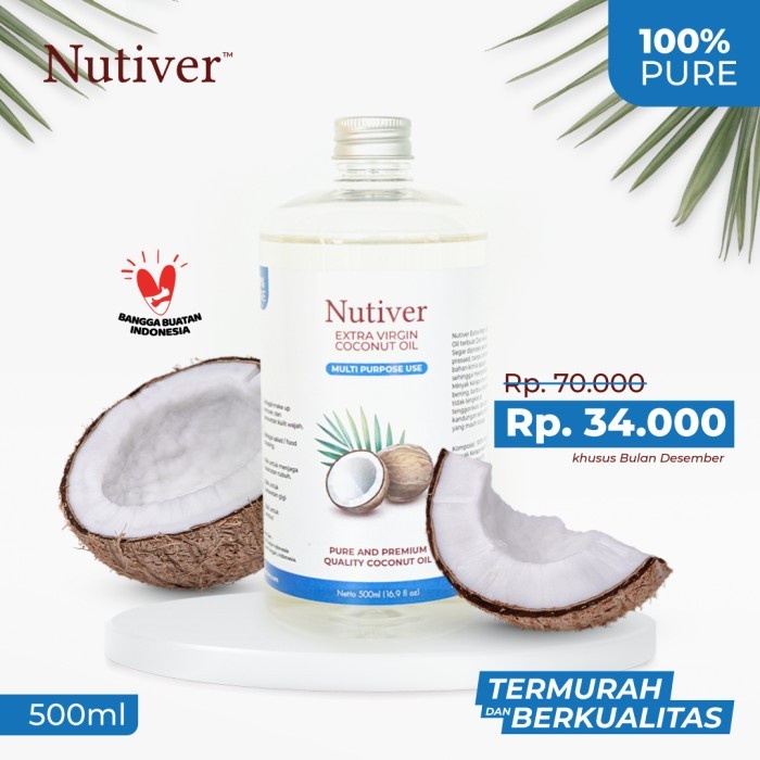 

Nutiver Extra Virgin Coconut Oil / Premium VCO 500ML - Minyak Kelapa